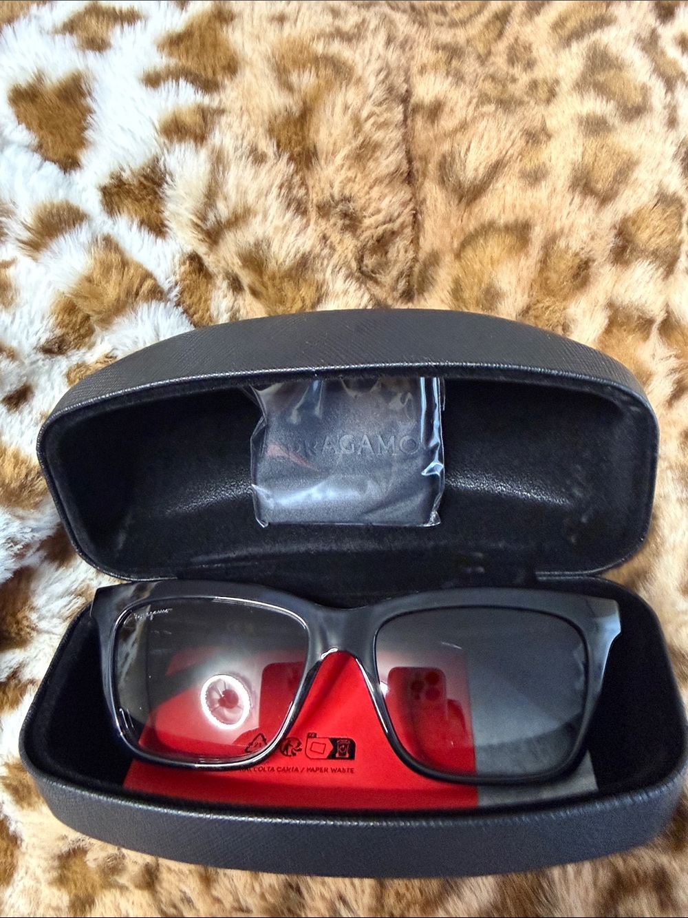 Salvatore Ferragamo Black Sunglasses with Gradient Gray Lenses